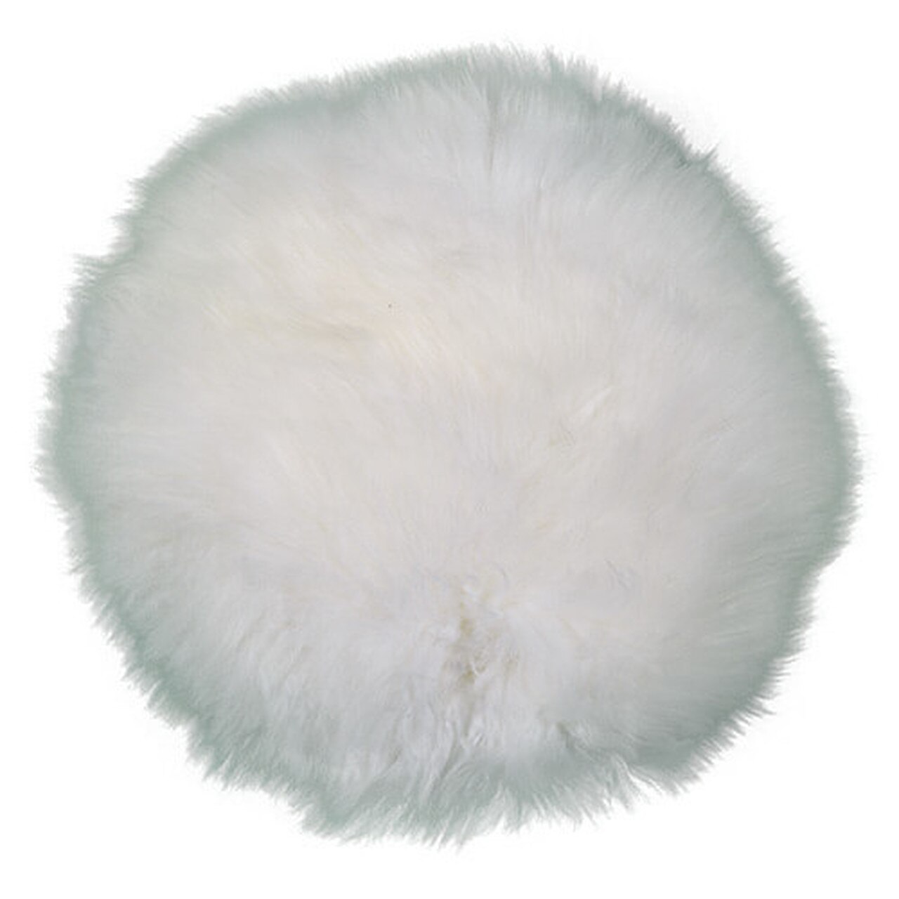 Round Shearling Pillow in White
